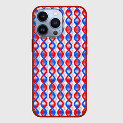 Чехол для iPhone 13 Pro Спирали ДНК, цвет: 3D-красный