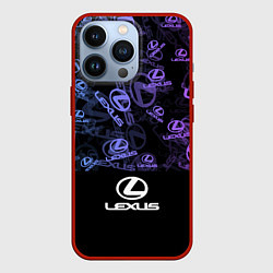 Чехол для iPhone 13 Pro LEXUS LOGO NEON PATTERN, цвет: 3D-красный