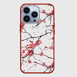 Чехол для iPhone 13 Pro Осенние деревья, цвет: 3D-красный