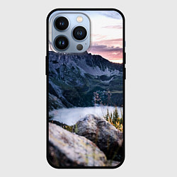 Чехол для iPhone 13 Pro Горы на закате, цвет: 3D-черный