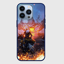 Чехол для iPhone 13 Pro ELDEN RING БИТВА С ДРАКОНОМ, цвет: 3D-тёмно-синий