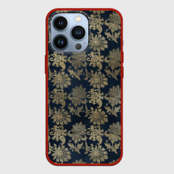 Чехол для iPhone 13 Pro Классические узоры цветы, цвет: 3D-красный