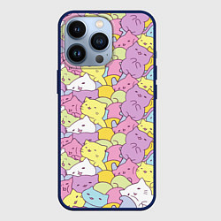 Чехол для iPhone 13 Pro Cute pattern of seals, цвет: 3D-тёмно-синий