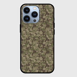 Чехол iPhone 13 Pro Вязаный Лесной Камуфляж