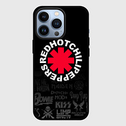 Чехол для iPhone 13 Pro Red Hot Chili Peppers Логотипы рок групп, цвет: 3D-черный