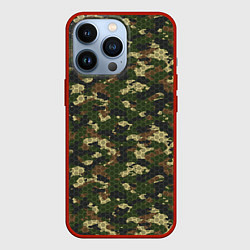 Чехол iPhone 13 Pro Камуфляж лесной с высокотехнологичной гексагональн