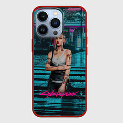 Чехол для iPhone 13 Pro Джуди сyberpunk2077, цвет: 3D-красный