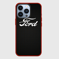 Чехол для iPhone 13 Pro Ford форд крбон, цвет: 3D-красный