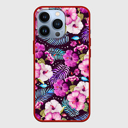 Чехол iPhone 13 Pro Цветочный Паттерн Flowers and leaves