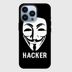 Чехол для iPhone 13 Pro HACKER Маска V, цвет: 3D-черный