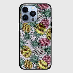 Чехол для iPhone 13 Pro Ананасовый урожай, цвет: 3D-черный