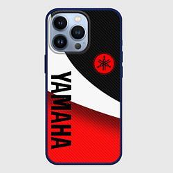 Чехол для iPhone 13 Pro ЯМАХА - СПОРТИВНЫЙ КАРБОН, цвет: 3D-тёмно-синий
