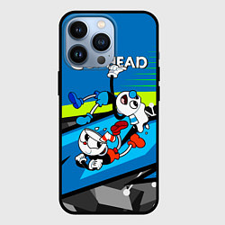 Чехол для iPhone 13 Pro 2 чашечки cuphead, цвет: 3D-черный