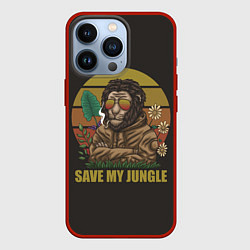 Чехол iPhone 13 Pro Лев в джунглях