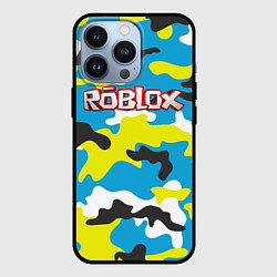 Чехол iPhone 13 Pro Roblox Камуфляж Небесно-Синий
