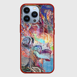 Чехол iPhone 13 Pro Cyber skull Vanguard pattern