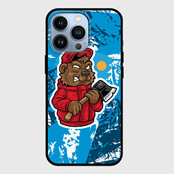 Чехол для iPhone 13 Pro Медведь дровосек, цвет: 3D-черный