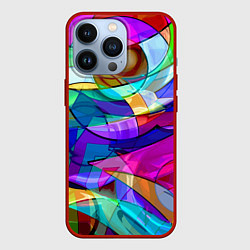 Чехол для iPhone 13 Pro Геометрический паттерн Абстракция, цвет: 3D-красный
