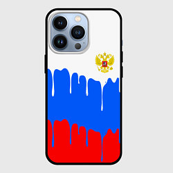 Чехол для iPhone 13 Pro Флаг герб russia, цвет: 3D-черный