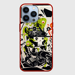Чехол для iPhone 13 Pro Cyber pattern Skull Vanguard Fashion, цвет: 3D-красный