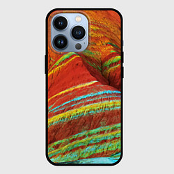 Чехол для iPhone 13 Pro Знаменитые разноцветные горы Китай, цвет: 3D-черный
