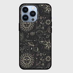 Чехол для iPhone 13 Pro Небесные тела, созвездия, солнце, космос, мистика, цвет: 3D-черный