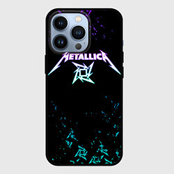 Чехол для iPhone 13 Pro Metallica металлика neon, цвет: 3D-черный