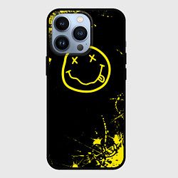 Чехол для iPhone 13 Pro Nirvana texture смайл, цвет: 3D-черный