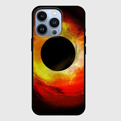 Чехол для iPhone 13 Pro Черная дыра на красно-желтом фоне, цвет: 3D-черный