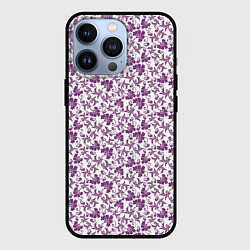 Чехол для iPhone 13 Pro Фиолетовая гжель, цвет: 3D-черный