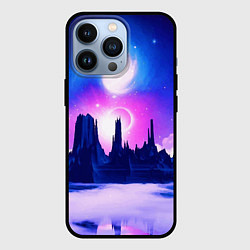Чехол для iPhone 13 Pro Фантастический пейзаж Неон Космос, цвет: 3D-черный