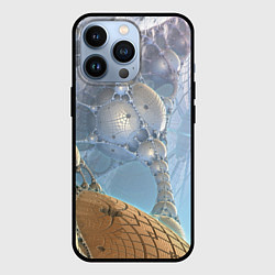 Чехол для iPhone 13 Pro КОСМИЧЕСКИЙ ФРАКТАЛЬНЫЙ ПЕЙЗАЖ, цвет: 3D-черный