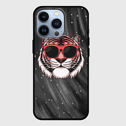 Чехол для iPhone 13 Pro Модный тигр в очках, цвет: 3D-черный
