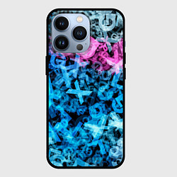 Чехол для iPhone 13 Pro Хаос из букв, цвет: 3D-черный