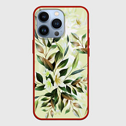 Чехол для iPhone 13 Pro Цветы Липовый Сад, цвет: 3D-красный