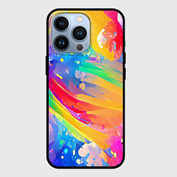 Чехол для iPhone 13 Pro Радужный рисунок, цвет: 3D-черный