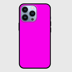 Чехол iPhone 13 Pro Однотонный розовый неоновый Пион