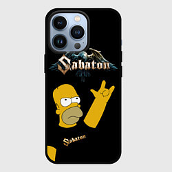 Чехол для iPhone 13 Pro Sabaton Гомер Симпсон рокер, цвет: 3D-черный