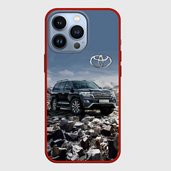 Чехол для iPhone 13 Pro Toyota Land Cruiser 200 V8, цвет: 3D-красный