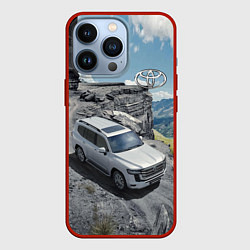 Чехол для iPhone 13 Pro Toyota Land Cruiser 300 Горная дорога, цвет: 3D-красный