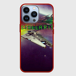 Чехол для iPhone 13 Pro Stellaris космический корабль в космосе, цвет: 3D-красный