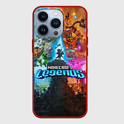 Чехол для iPhone 13 Pro Minecraft Legends Сражение, цвет: 3D-красный