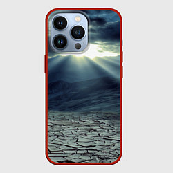 Чехол для iPhone 13 Pro Трещины на земле пустыня, цвет: 3D-красный