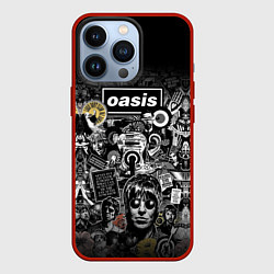 Чехол для iPhone 13 Pro Большой принт группы OASIS, цвет: 3D-красный