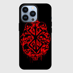 Чехол для iPhone 13 Pro КЛЕЙМО ЖЕРТВЫ С ЧЕРЕПАМИ БЕРСЕРК, цвет: 3D-черный