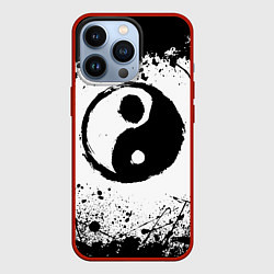 Чехол для iPhone 13 Pro Инь Янь Гранж, цвет: 3D-красный