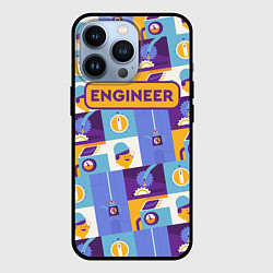 Чехол для iPhone 13 Pro Инженер паттерн, цвет: 3D-черный
