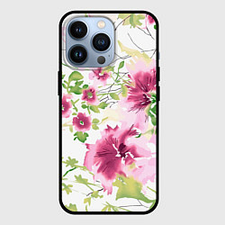 Чехол для iPhone 13 Pro Полевые цветы Акварель Лето, цвет: 3D-черный