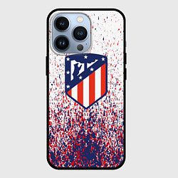 Чехол iPhone 13 Pro Atletico madrid logo брызги красок