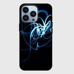 Чехол iPhone 13 Pro Неоновый узор - Голубой